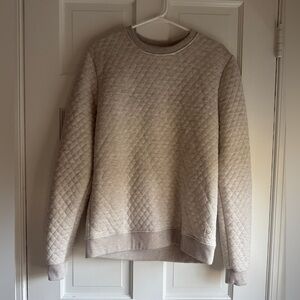 Marine Layer Women’s Tan Corbet Quilted Crewneck Sweater
